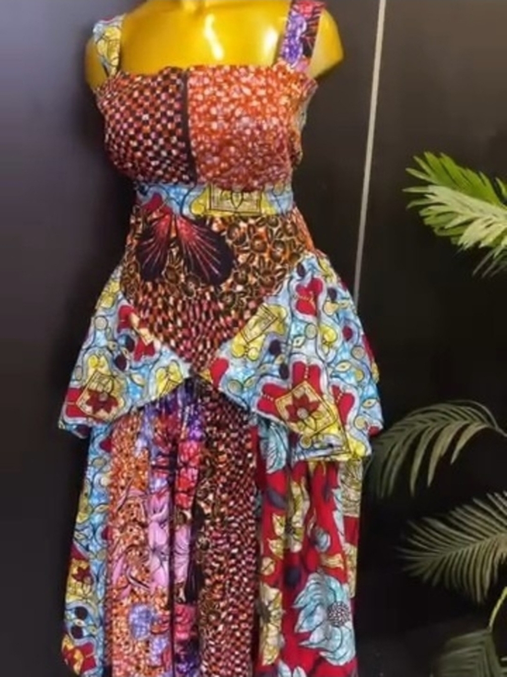 Multi-Color Patchwork Top-skirt Set - Picture 6 of 8